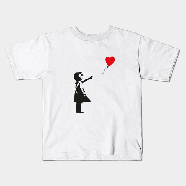 Banksy baloon girl Kids T-Shirt by PopGraphics